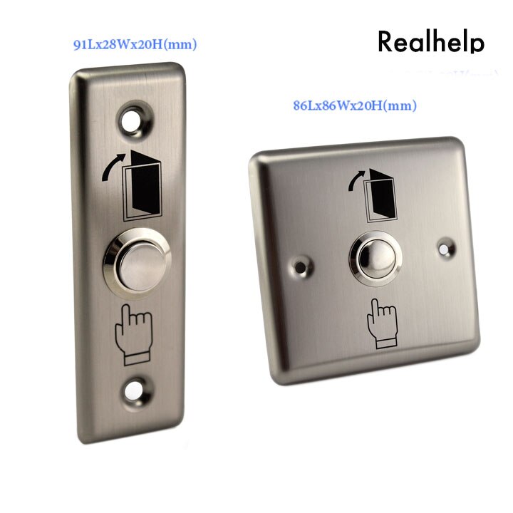 Stainless Steel Embedded Program Exit Button Small Exit Button Bouton Switch for Warehouse Door Exit NC COM Output