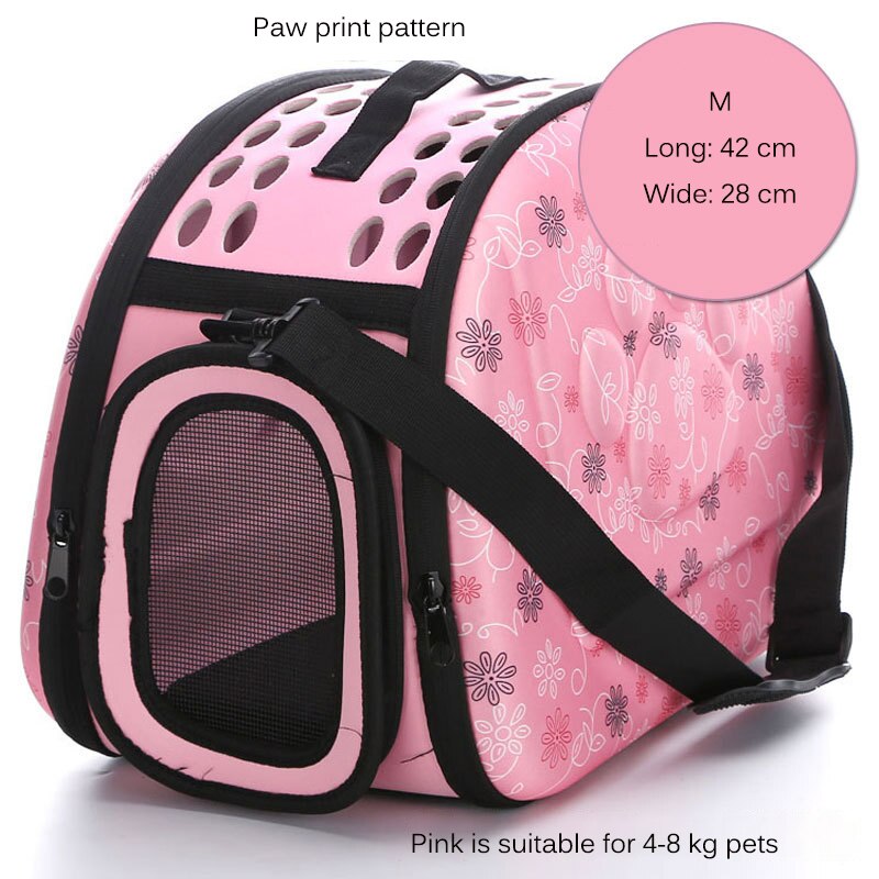 S/m/l huisdier honden tas kat schoudertas reis kat draagtas huisdier draagtas zacht klein ademend klein huisdier handtas katten rugzak: Roze m