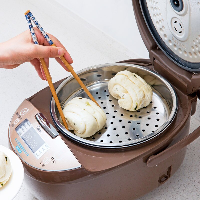 Stainless steel rice cooker steamer household gas pressure cooker round thick steamer