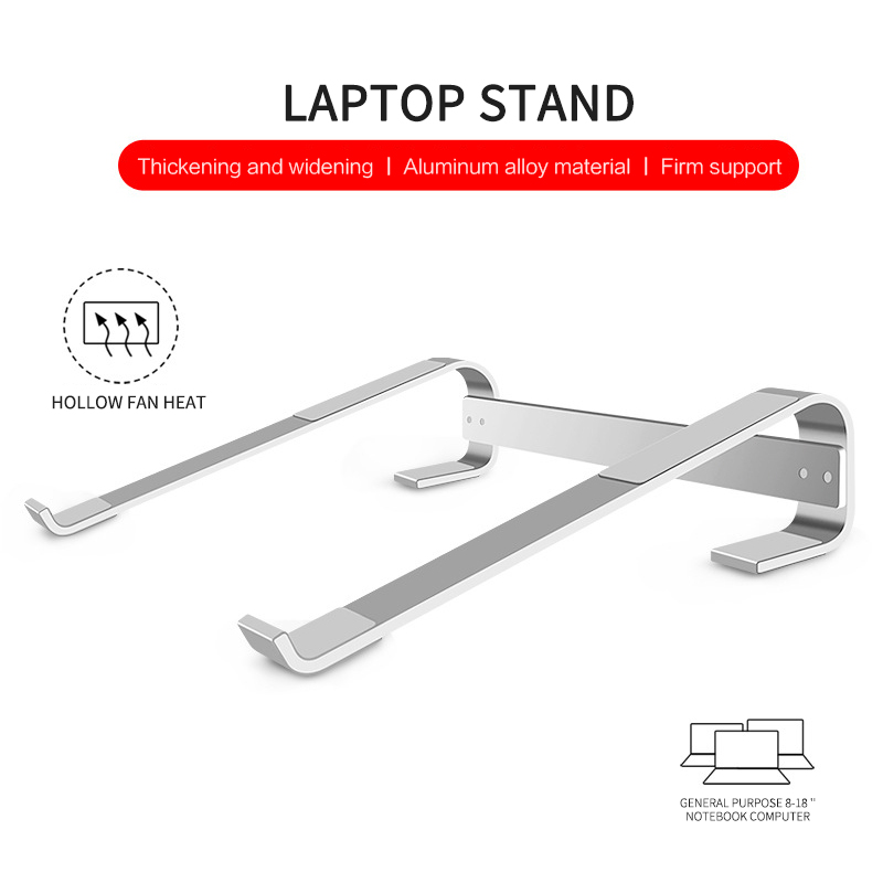 Potable Ventilated Ultra-thin Laptop Stand Ergonomic Aluminum Alloy Laptop Stand For 10-18 Inch Laptop Strong Compatibility