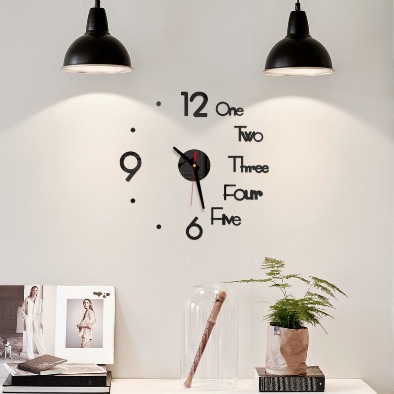 Horloge murale 3D à Quartz de Surface, autocollant de moderne, décoration silencieuse pour salle de séjour, bricolage