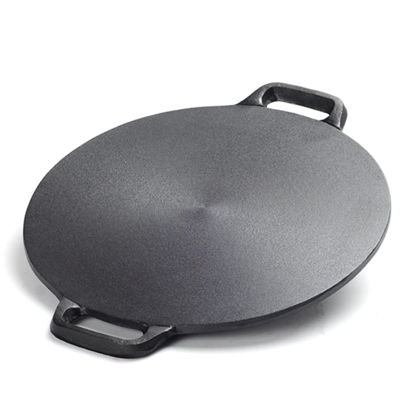 28cm/32cm Cast Iron Pancake Crepe Pan Griddles Non-stick Omelet Egg Frying Pan Flat Barbecue Grill Roasting Plate Top