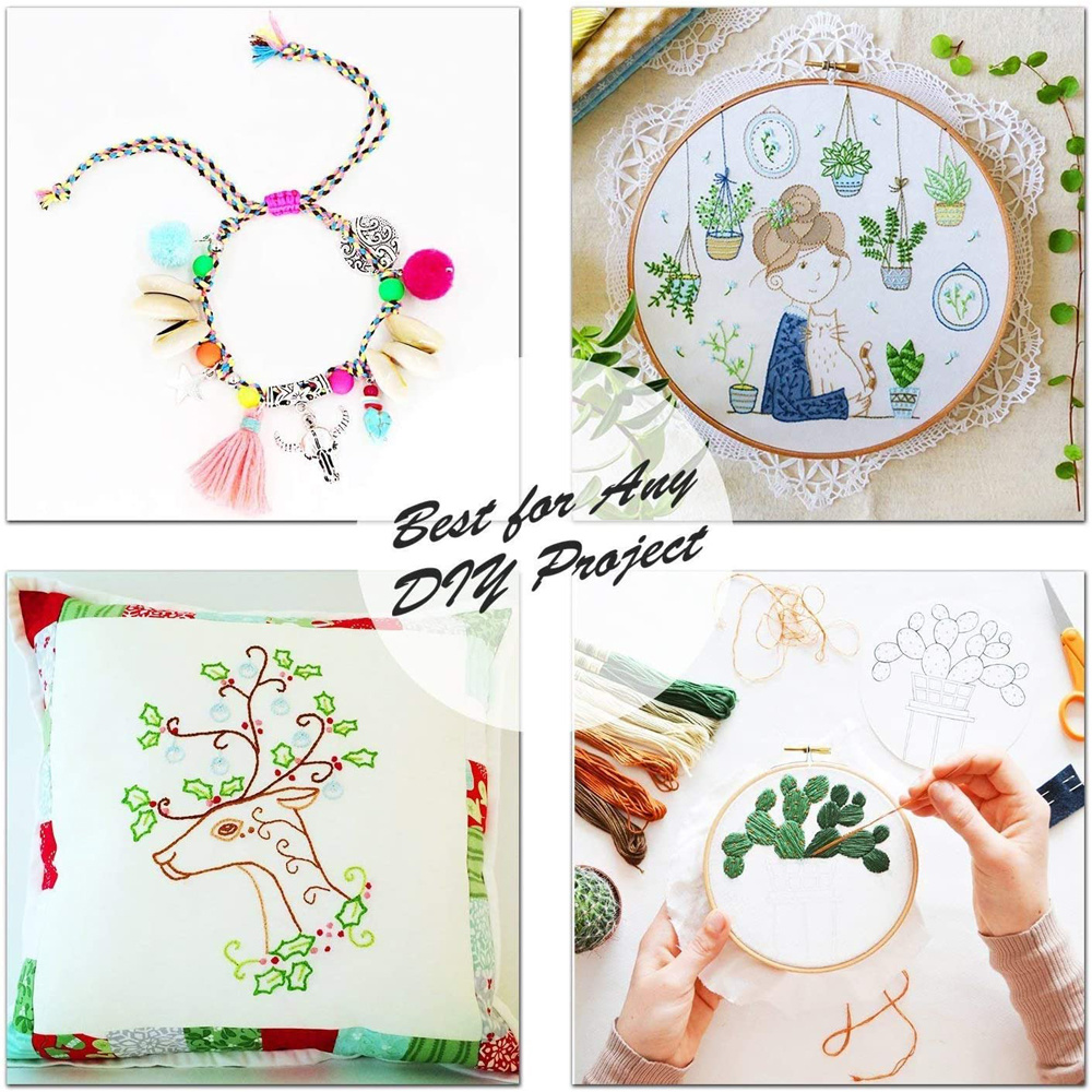 Embroidery Floss Thread Craft Floss Set for Friendship Bracelets 50 /100 Skeins Rainbow Colors with 23 pcs Embroidery Tools