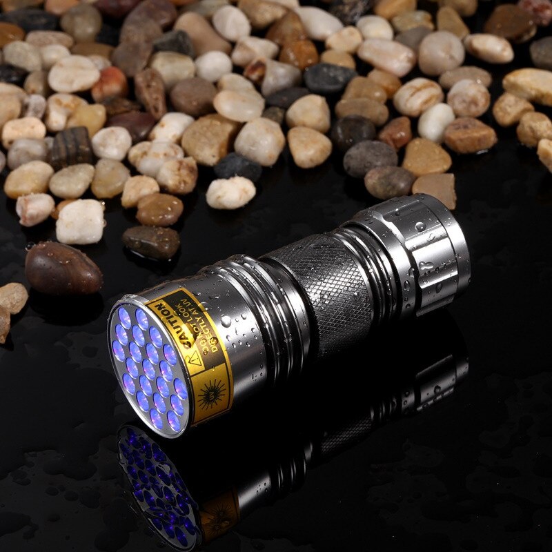 Alonefire 21 ledet uv lys 395-400nm ledet uv lommelykt fakkel lampe uv klebende gjeting reisesikkerhet uv deteksjon aaa