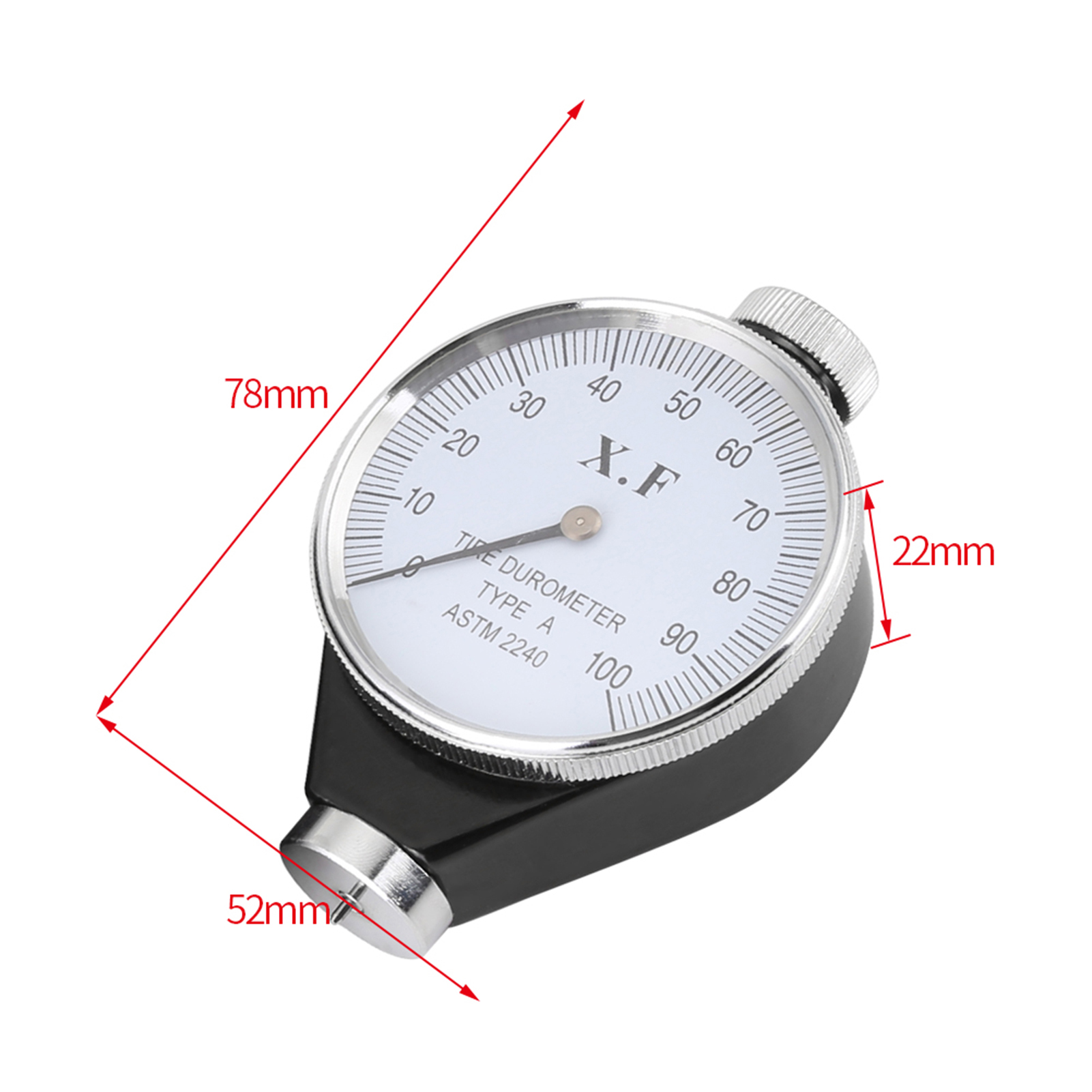 Durometer Meter Tire Durometer Shore Type A/O/D Rubber Tire Durometer Hardness Tester Meter 0‑100 Degrees Shore Tire Durometer