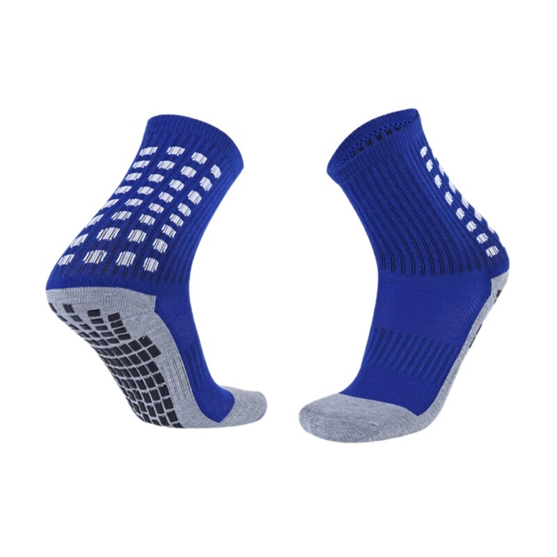 Fußballsocken für herren (erwachsene) mit genoppter gummisohle, rutschfest, für training, basketball und andere sportarten, atmungsaktiv: Blau