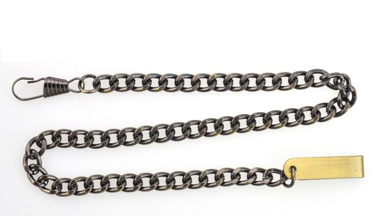 Sort/bronze rustfrit stål 35cm fob kæde til mænd eller kvinder smykker tilbehør lommeur kæde: Bronze