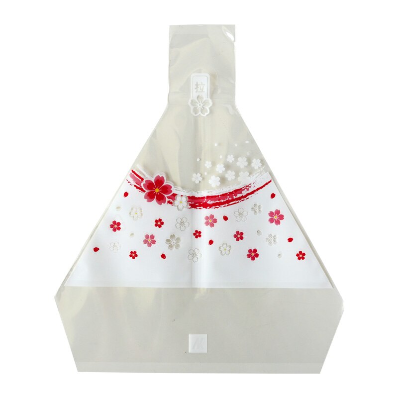 100Pcs Driehoek Rijst Bal Verpakking Zak Kersenbloesems Panda Anti-Fog Tas Tear Sushi Onigiri Verpakking: 11