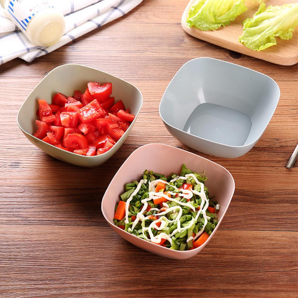Vierkante Saladekom - 1.4L Inhoud - Onbreekbaar Plastic Eco-vriendelijk - voor Feest Picknick Keuken