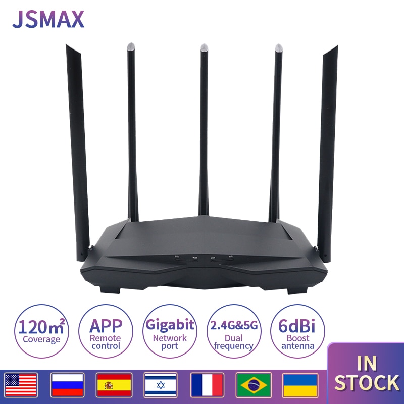 Jsmax JSC11 AC1200 Gigabit Dual-Band Draadloze Router 5 * 6dBi High Gain Antennes Wifi Repeater Setup