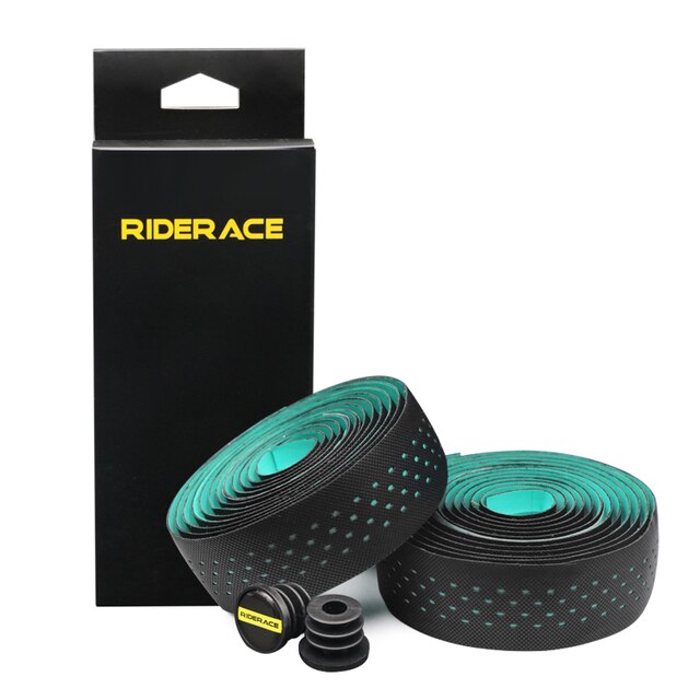 Taśma na kierownicę roweru miękka oddychająca taśma barowa Eva Pu taśma tłumiąca drgania antywibracyjne z 2 zaślepka robić kierownicy części rowerowe: lekki zielony