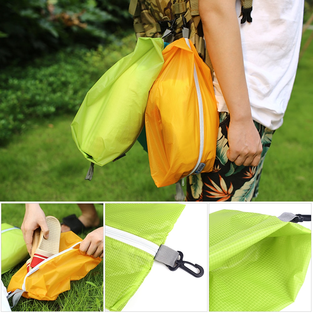 3 stk opbevaringsposer vandtæt camping arrangør taske genanvendelig lynlås opbevaringspakke hjem camping rejsesko pose
