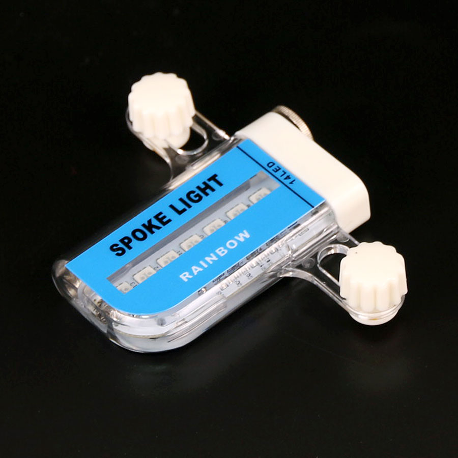 Bicycle Wheel Light 14 RGB LEDS Bike Spoke Lamp Cycling Rim Signal Warning Lantern 30 Colorful Patterns Movement Sensor: SN-D106 Blue