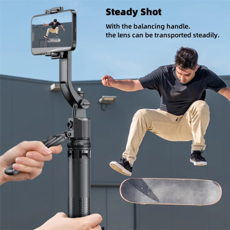 C17 Monopiede 360 ° Treppiede da tiro con tracciamento AI con rotazione automatica Luce di riempimento otturatore Bluetooth per supporto per telefono Bastone selfie wireless