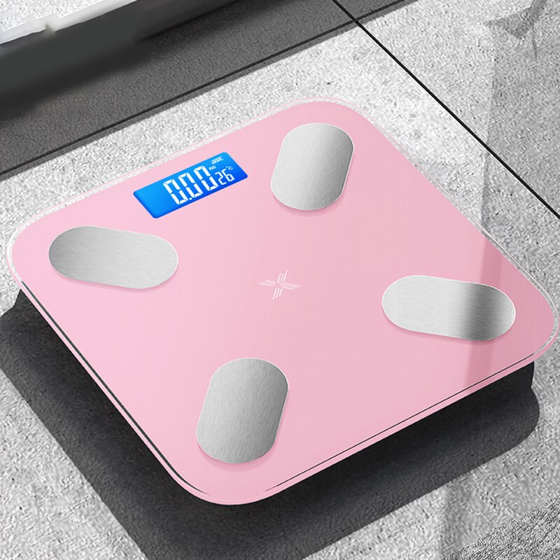 Smart BMI Weighing Scale with Bluetooth Multifunctional Digital Body Fat Scale Long Lasting APP Fitness Health Scale BV789: Pink