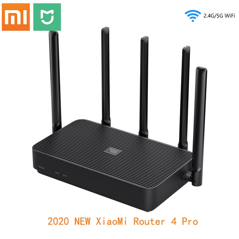 Xiaomi router 4 pro 128mb routeur gigabit 2.4g ghz double 5.0 2033 mbps sans fil avec 5 antennes à gain élevé plus larges