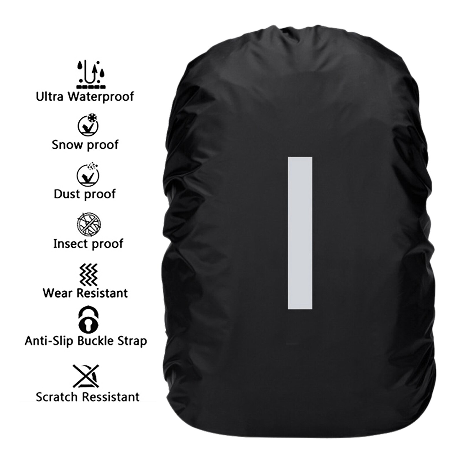 Mochila reflectante impermeable, cubierta de lluvia para deportes al aire libre, ciclismo nocturno, funda ligera de seguridad, bolsa, equipo de Camping y senderismo
