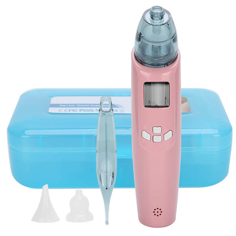 Limpiador Nasal de bebé con ventosa para el cuidado del bebé, limpiador Nasal eléctrico para recién nacido, equipo de corte, aspirador de nariz higiénico seguro: Rosa