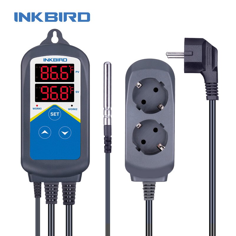 Inkbird ITC-306T spécial pour l'élevage et la plantation régulateur de température précâblé numérique Thermostat chauffant sans refroidissement: NTC Probe
