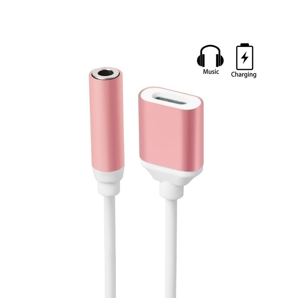 Lightning to 3.5mm Headphones Jack Adapter, 2 in 1 Charger and Aux Audio Splitter for iPhone 7 8 12 11 XR Support iOS 10.2 Syste