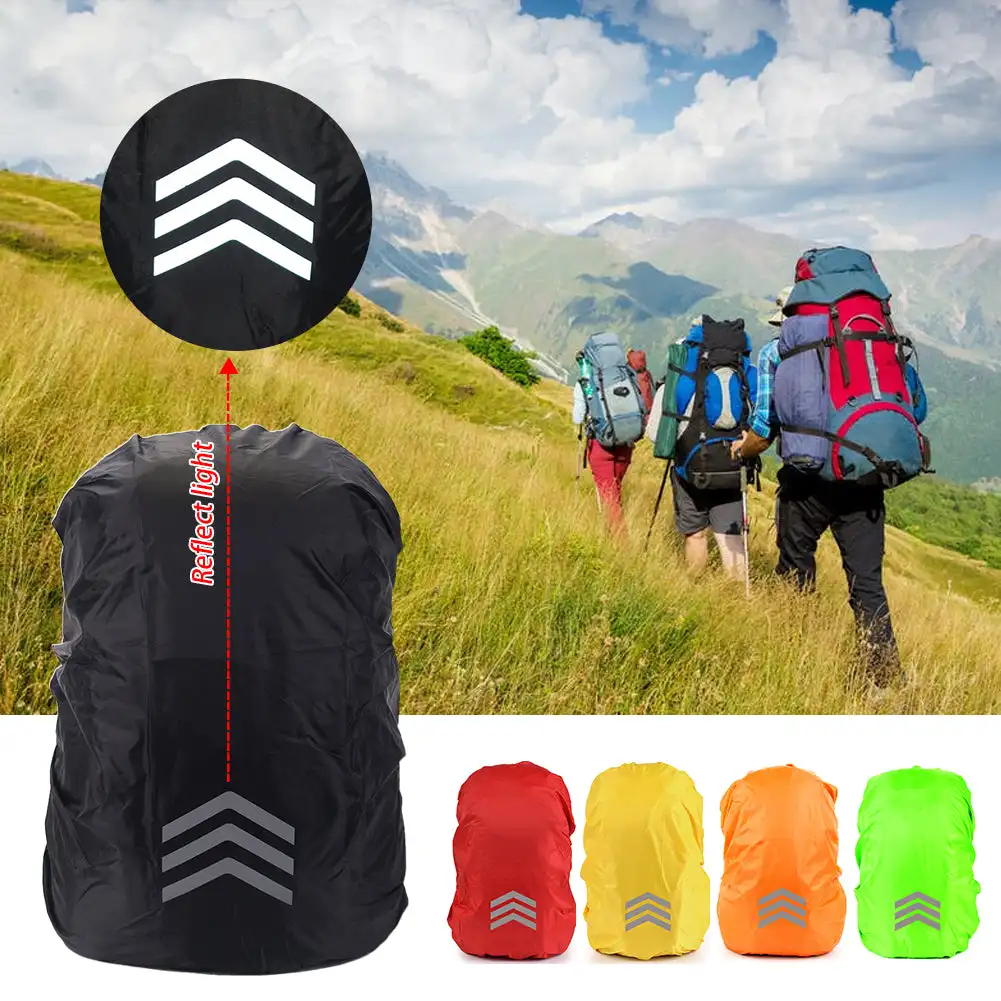 draussen Reflektierende Rucksack Regen Abdeckung Nacht Radfahren Wandern Sicherheit Klettern Tasche Abdeckung Wasserdichte Regen Abdeckung Für Rucksack 18-45L
