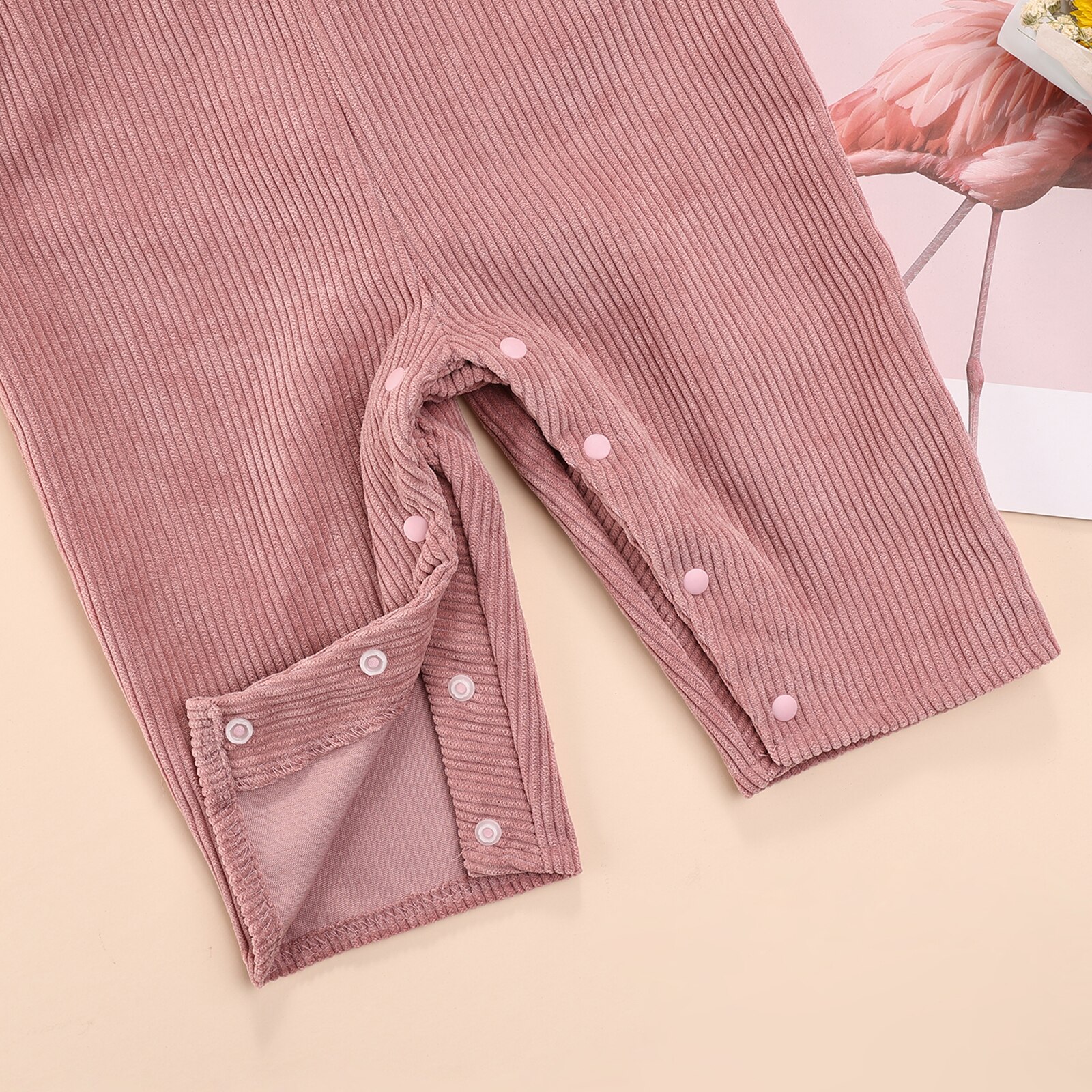 Herfst Winter Peuter Baby Bib Broek Corduroy Overalls Effen Kleur Vierkante Hals Jumpsuit Met Drukknopen Voor Peuter Meisjes