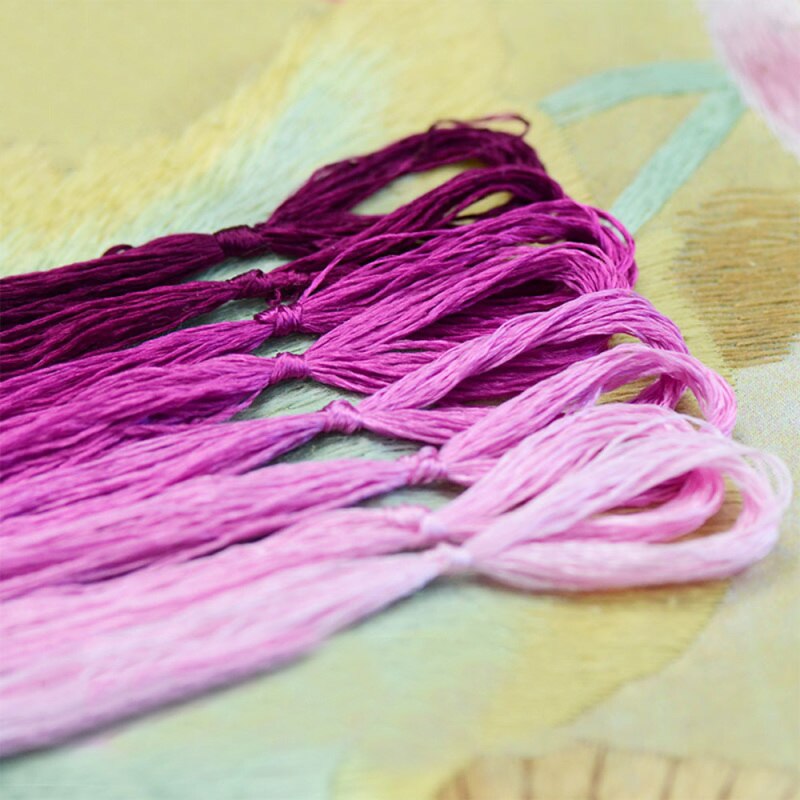 Fil de broderie dégradé coloré, 8 pièces/paquet, fournitures de fils à coudre artisanaux faits à la main pour bricolage, point de croix: 7