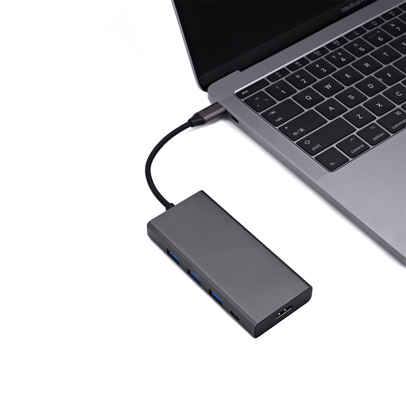 Moyeu de USB C 5 en 1, USB Type C 3.1(Compatible Thunderbolt 3) à 4K adaptateur HDMI, USB-C à Port Multiport HDMI/USB 3.0 Port USB PD