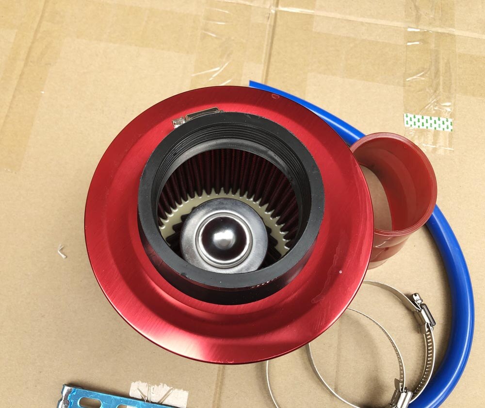 76mm 3" Universal Car Cold Air Intake Filter Aluminum Induction Hose Pipe Kit