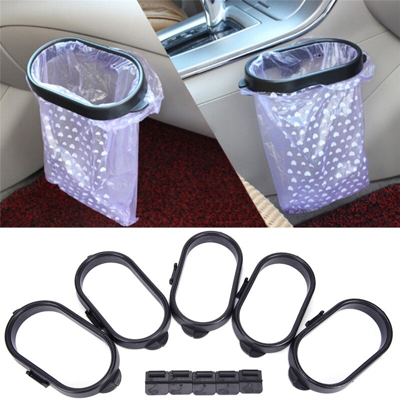 Auto Vuilniszak Plastic Clip Voertuig Vuilniszakken Frame Geplakt Trash Holder Zwart