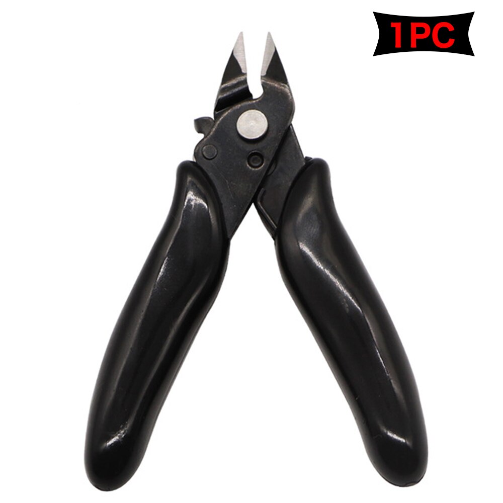 Mini 3.5" Electrical Wire Cable Cutters Cutting Pliers Side Small Soft Cutting Electronic Pliers Insulating Rubber Handle Pliers: black