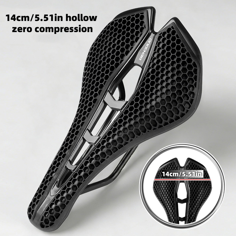 Fiets 3D-zadel Honingraat schokabsorberende zitting Hol ademend kussen Comfortabele racefietsuitrusting