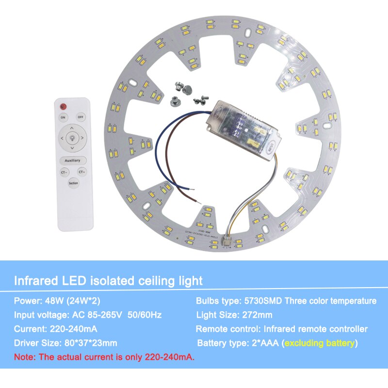 Smart2.4G Infrarood Beloven AC85-265V Met Plafond Afstandbediening Led Lamp Voor Plafondlamp Indoor Plafondlamp: c-24x2W isolation