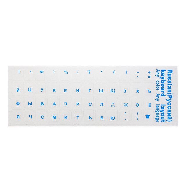 Clear Russian Laptop Transparent Keyboard Sticker Russian Language Keyboard Letter Sticker Film with Light Color Keyboard: Blue