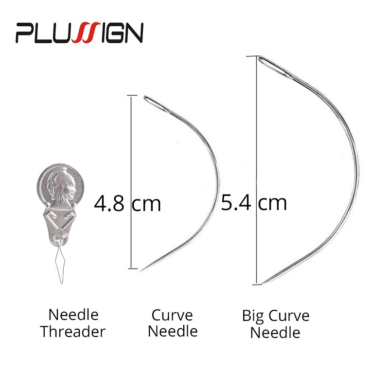 Plussign Curved Needle For Wig Dreadlock Needle Weaving Thread For Wigs Black 50 Meters Home Use Diy Wig Making Tools For Sewing