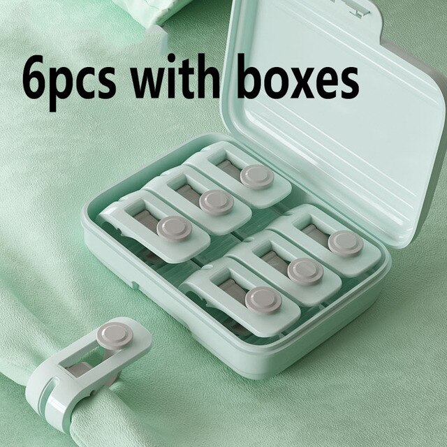 6Pcs Laken Dekbed Holder Antislip Deken Clip Bed Cover Houder Gesp Accessoire Gekarteld Hoge Elasticiteit Clip Cover dekbed Laken: 6pcs green with box