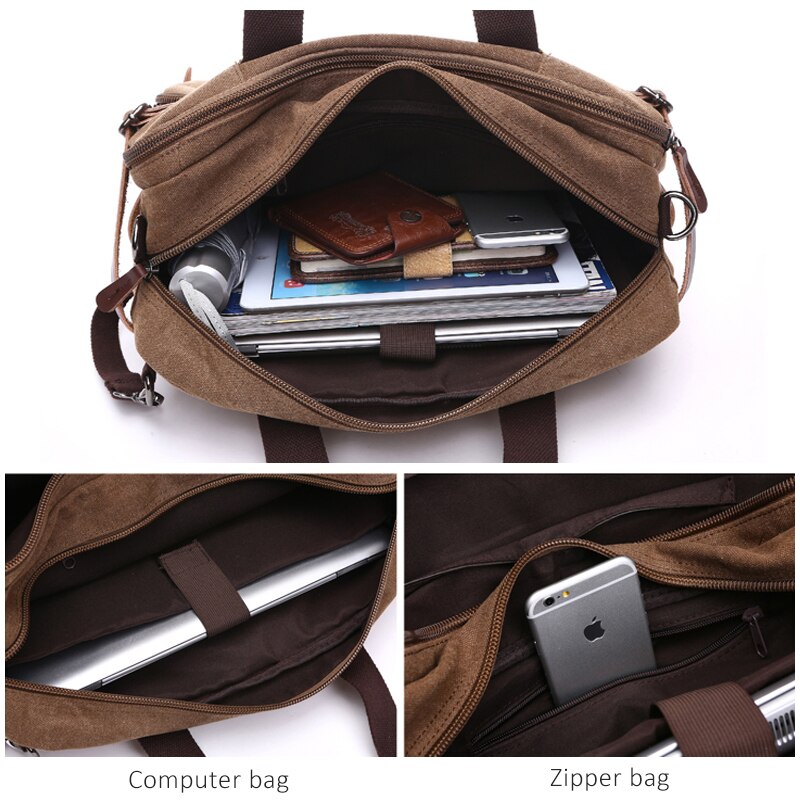 Canvas Leather Men Travel Handbag Luggage Bags Men&#39;s Duffel Bags Travel Tote Male Multifunction Shoulder Strap Handbags