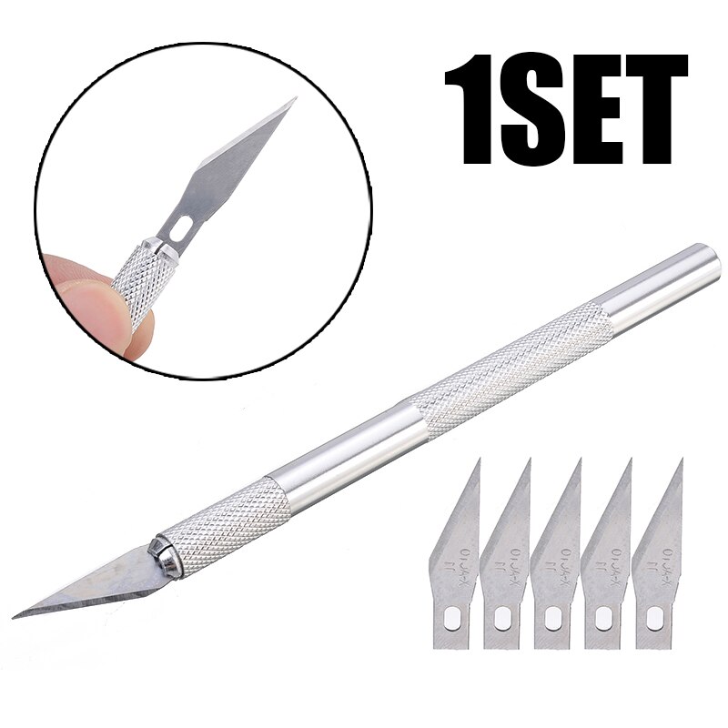 6 Blades Scalpel Blade Cutter Metal Wood Carving Hobby Cutter Engraving Craft Tools DIY Cutting Stationery Tool Utility Knife