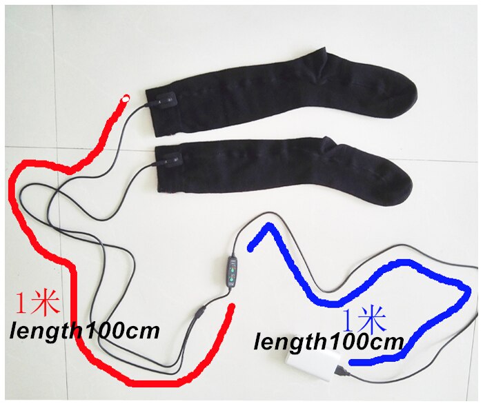 1 par 5v usb opvarmede strømper kulfiber elektriske varmestrømper til vintervarme udendørs sportsstrømper til mænd og kvinder