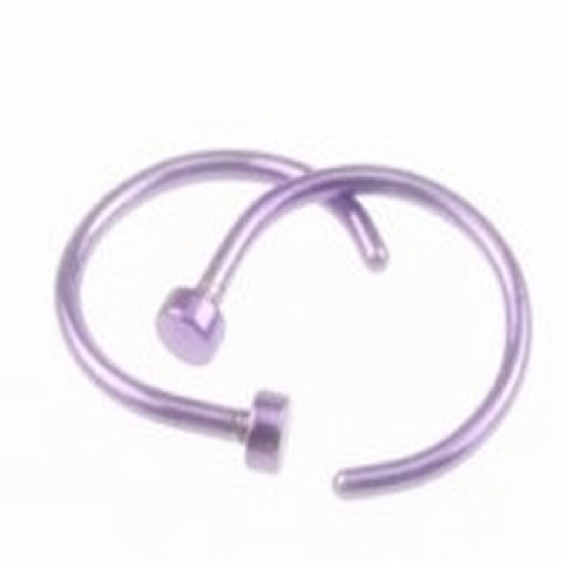 10 Pcs Medische Titanium Silver Hoop Neuspiercings Clip On Ear Lip Navel Piercing Nep Percing Sieraden Vrouwen pircings: purple