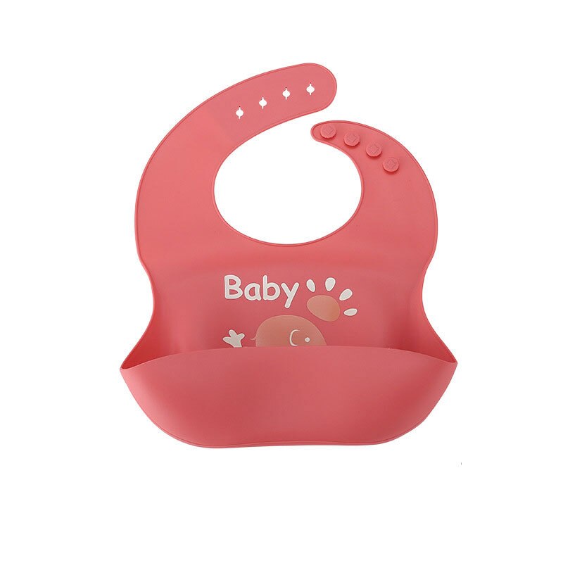 Babero impermeable de elefante para bebés, Baberos suaves para bebés, de silicona de grado alimenticio, accesorios para bebés: red