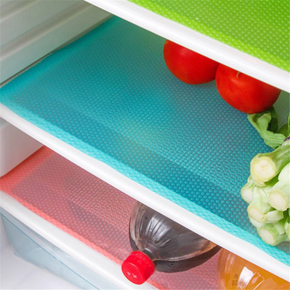 4pcs/ Multipurpose Mat Set Food Grade Refrigerator Pad Antibacterial Antifouling Mildew Moistureproof Waterproof Pad Kitchen