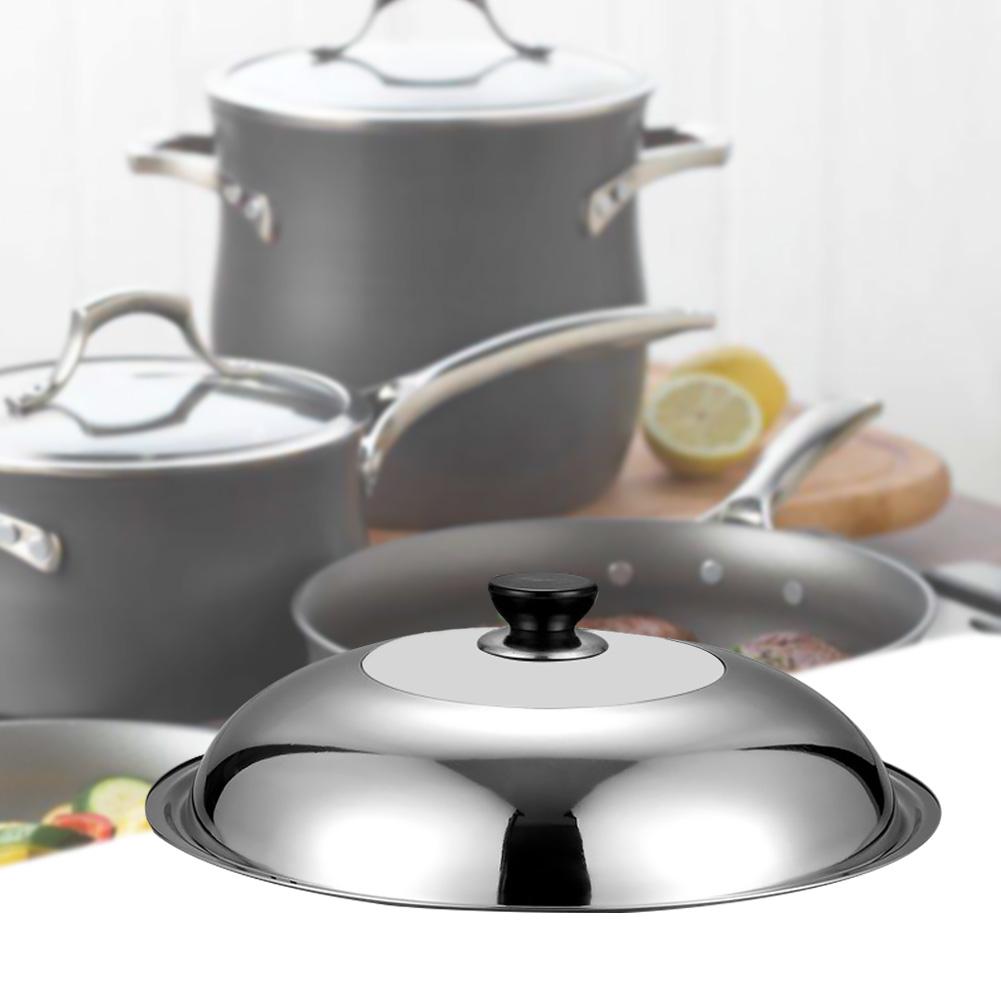 Stoomboot Deksel Gehard Glazen Deksel Roestvrij Staal Ronde Knop Wok Deksel Visuele Kookpot Deksel Anti-Brandwonden Handvat Stoomboot accessor