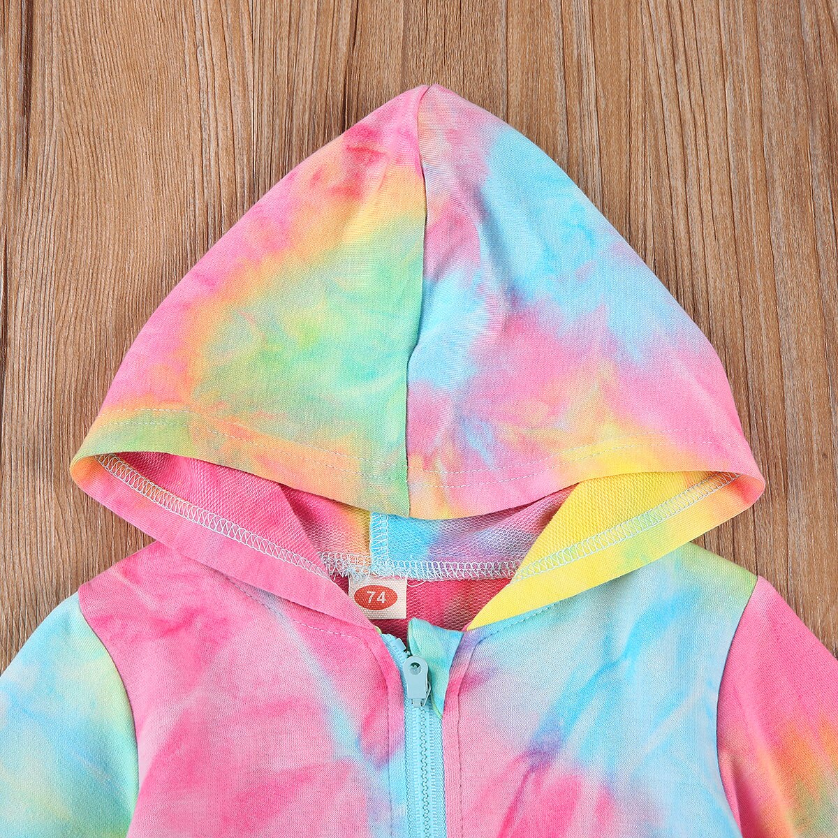 Herfst Winter Baby Meisjes Jongens 0-24M Jassen Tie-Dye Gedrukt Lange Mouwen Rits Capuchon outfits