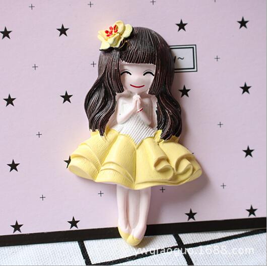 Cabochon de résine dessin animé filles | 1 pièce, grand Cabochon plat, Figurine Scrapbook, accessoires de décoration pour enfants, embellissements de téléphone bricolage: 5