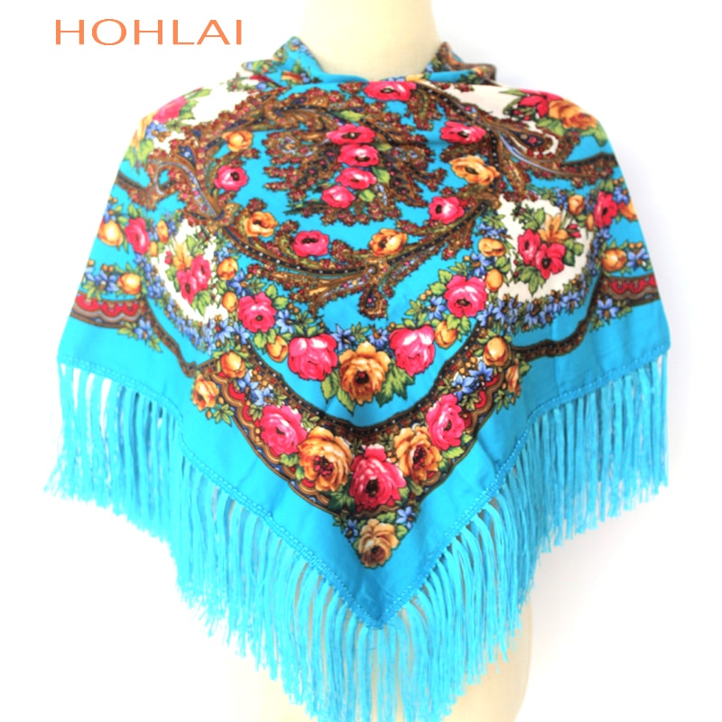 ¡Novedad de ! Bufandas cuadradas cálidas de para mujer, chales de niña estampados con borlas para invierno y otoño, bufanda de Manta