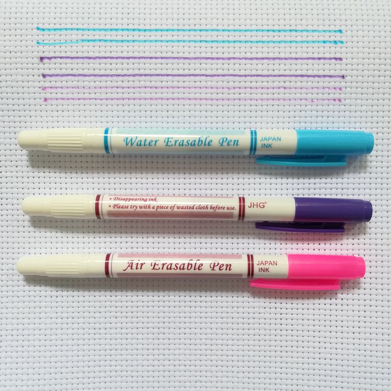 JHG Double Side 3 Pcs Water Erasable Marker Pen For Tailor Fabric Paint Marker Water Soluble Markers Cross Stitch Sewing Tools: Mix Color