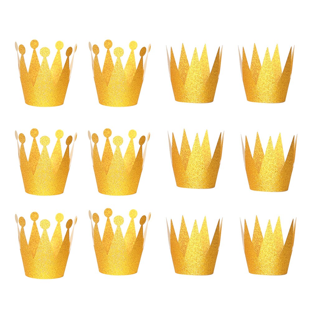 6Pcs Birthday Crown Hats Delicate Glitter Chic Exquisite Crown Shape Hats Party Hats for Gathering Birthday