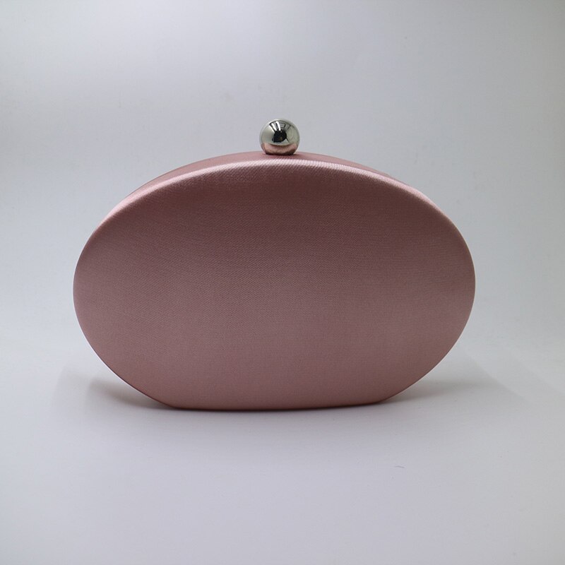 Nuphia Ovaal Shape Zijde Satijn Avond Clutch Tassen voor Vrouwen Party Prom Roze/Zilver/Paars: Dusty Rose