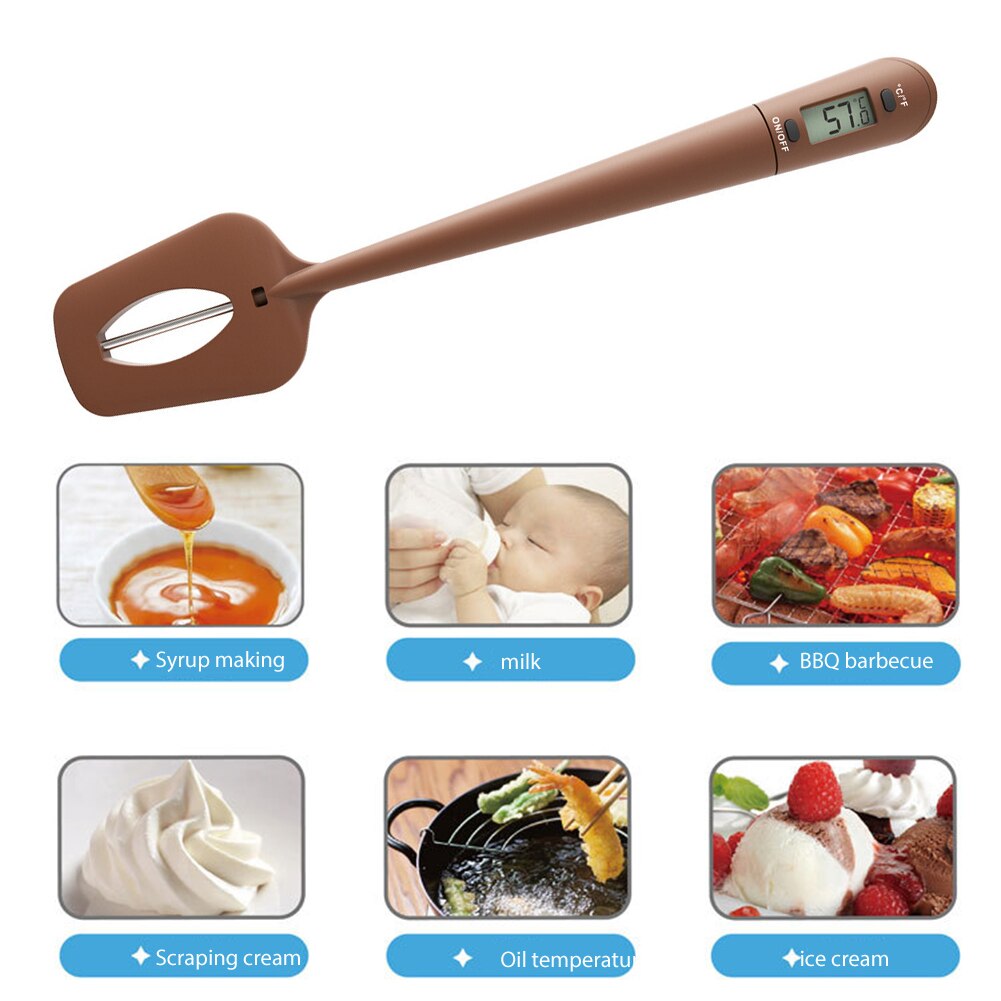 Digital Spatula Thermometer Cooking Candy Chocolate Water Food Temperature Sensor Meter Cookie Pastry Cake Baking Stirring Scrap